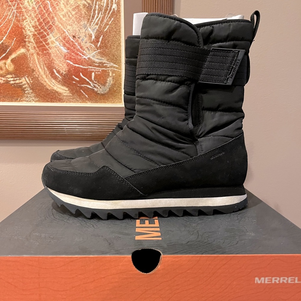 Merrill Alpine Tall Strap Polar Waterproof for Women size 9.5 - Blackout